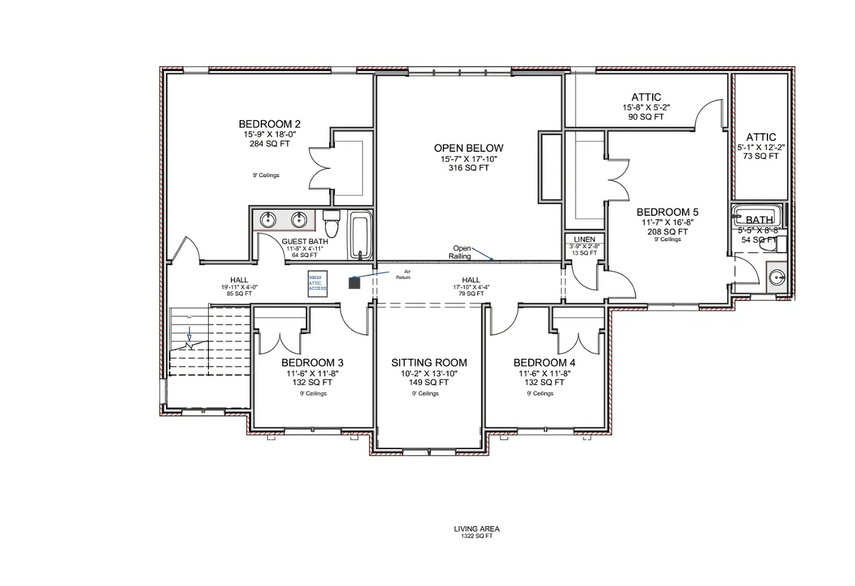 Virginian Tudor Archival Designs Floor Plan