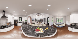 L7873-A Farmhouse House Kitchen Panorama, 3 Bedrooms, 2.5 Bathrooms | Weatherford Farmhouse 