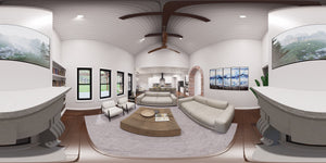 L7873-A Farmhouse House Family Room Panorama, 3 Bedrooms, 2.5 Bathrooms | Weatherford Farmhouse 