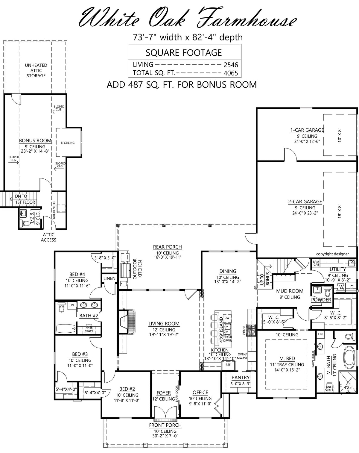 White Oak House Plan - Archival Designs House Plans, floor plan