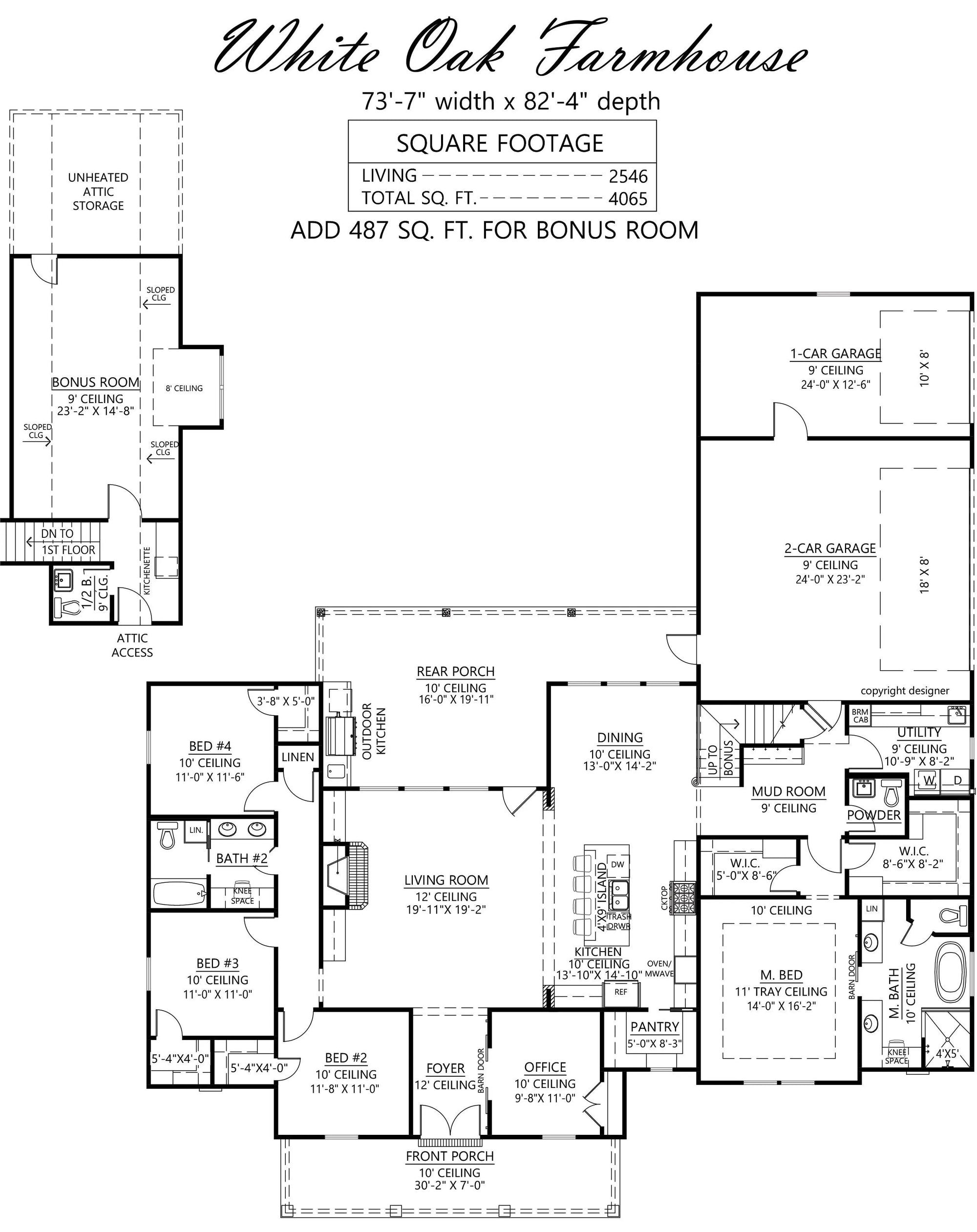 White Oak House Plan - Archival Designs House Plans