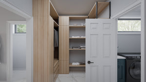 AJ7679-A Modern Farmhouse Walk-in Closet, 4 Bedrooms, 3.5 Bathrooms | Plan 1011 