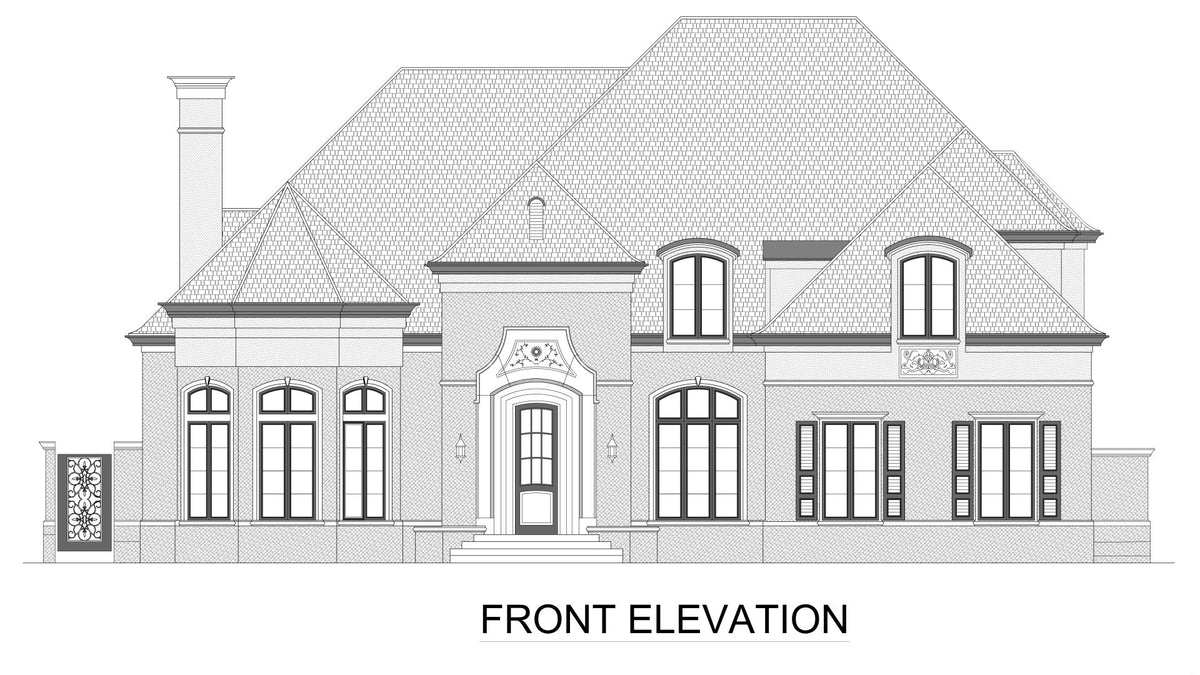 F7974-A Tudor House, 3 Bedrooms, 3.5 Bathrooms | Woodward Bluffs Front Elevation