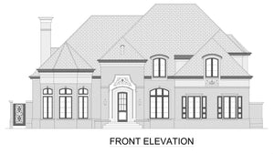 F7974-A Tudor House, 3 Bedrooms, 3.5 Bathrooms | Woodward Bluffs Front Elevation