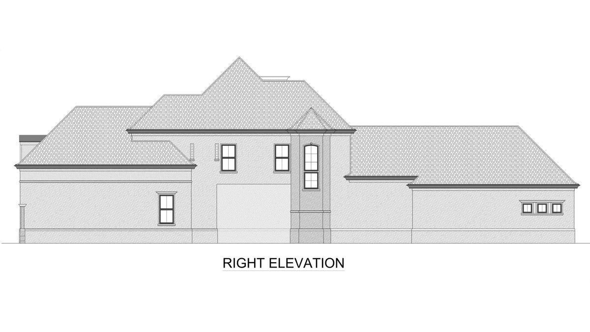 F7974-A Tudor House, 3 Bedrooms, 3.5 Bathrooms | Woodward Bluffs Right Elevation