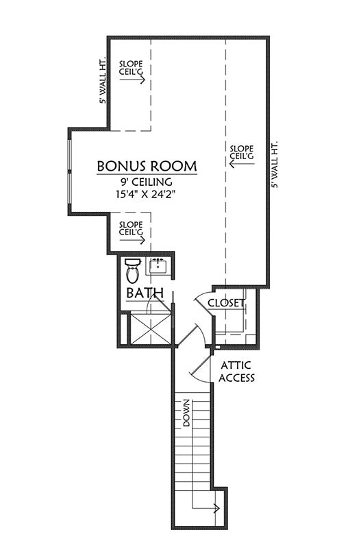 C8047-A Farmhouse House Second Floor Plan, 4 Bedrooms, 4.5 Bathrooms | Shadow Ridge 