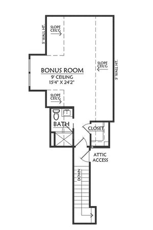 C8047-A Farmhouse House Second Floor Plan, 4 Bedrooms, 4.5 Bathrooms | Shadow Ridge 