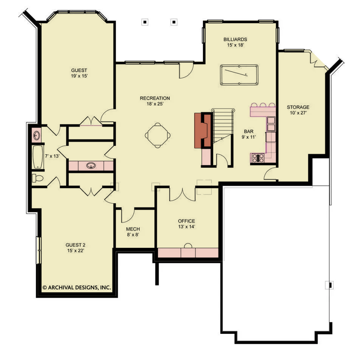 Westdrake House Plan - Archival Designs House Plans, floor plan