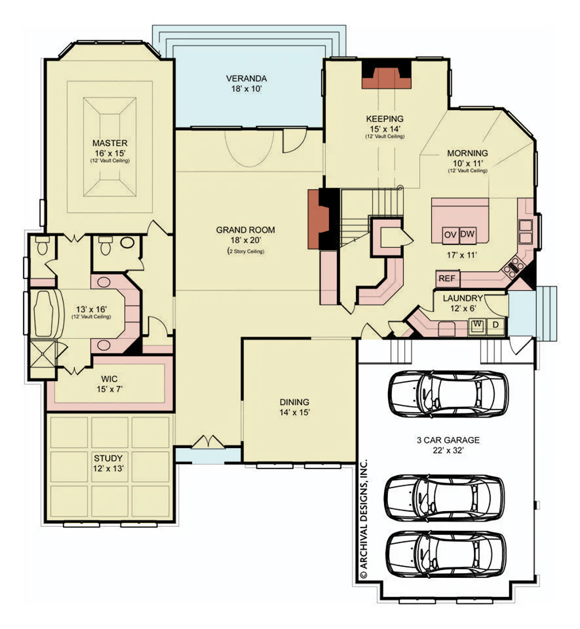 Westdrake House Plan - Archival Designs House Plans, floor plan