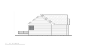 A8201-A Traditional House, 3 Bedrooms, 2 Bathrooms | Wickham House Plan Left Elevation