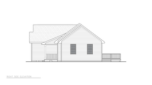 A8201-A Traditional House, 3 Bedrooms, 2 Bathrooms | Wickham House Plan Right Elevation