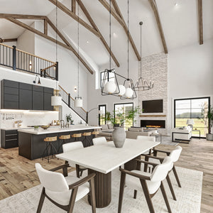 26036 Whistlewood 2 House Plan, Modern Farmhouse 3 Beds, 2.5 Baths Kitchen Dining Area Interior