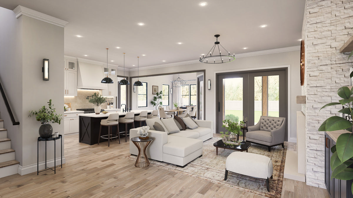 A8484-A Bluefern Valley Main Image Exterior 3beds, 3 baths modern farmhouse Plan
