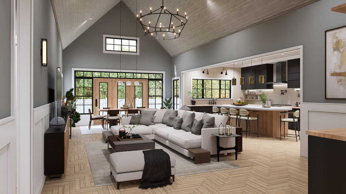 A7683-A Modern Farmhouse Widescreen, 3 Bedrooms, 3.5 Bathrooms | Whitemoore A House Plan 