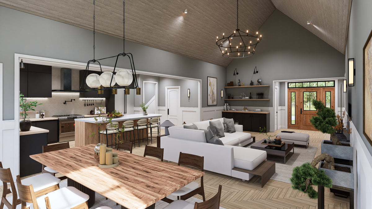 A7683-A Modern Farmhouse Widescreen, 3 Bedrooms, 3.5 Bathrooms | Whitemoore A House Plan 
