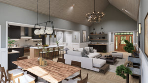 A7683-A Modern Farmhouse Widescreen, 3 Bedrooms, 3.5 Bathrooms | Whitemoore A House Plan 