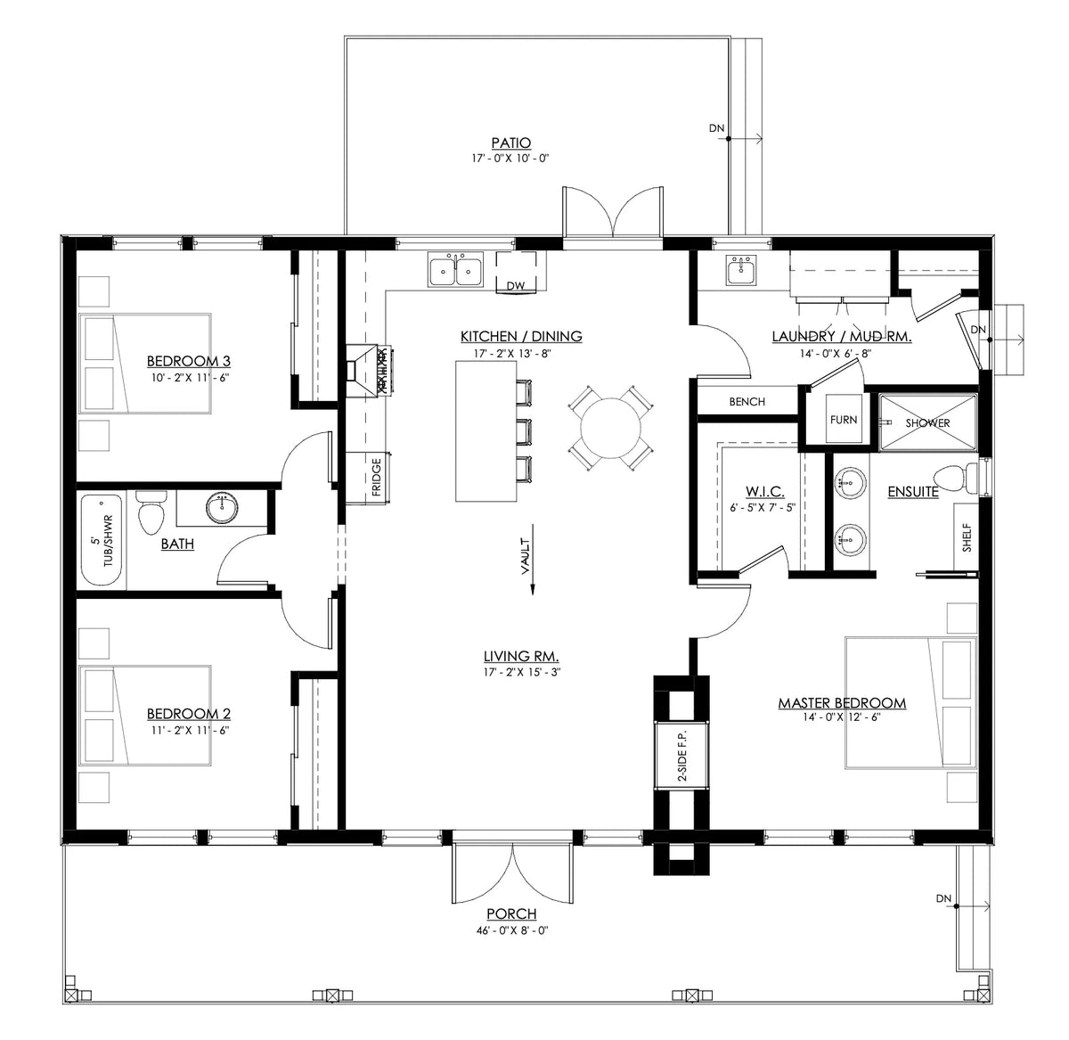 Windermere House Plan - Archival Designs House Plans, floor plan