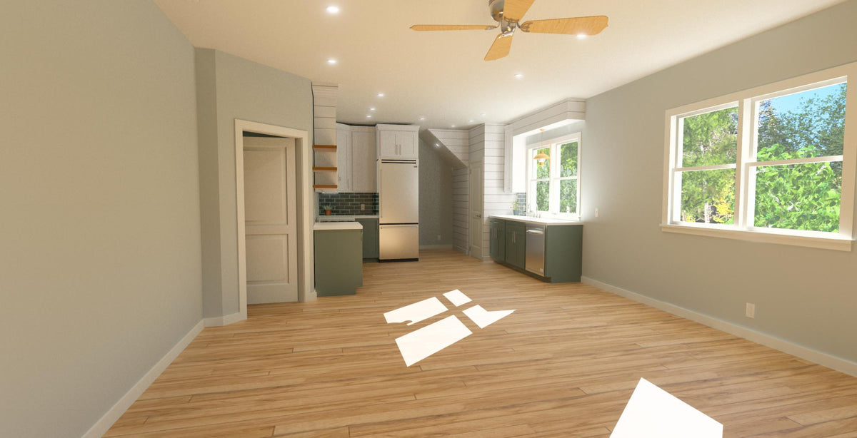 X7320-A The Winthrop 35 Enclosed Stairs House Kitchen 2