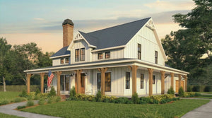 C7540-A Modern Farmhouse, 4 Bedrooms, 3.5 Bathrooms | Columbia Heights Plan Exterior-4