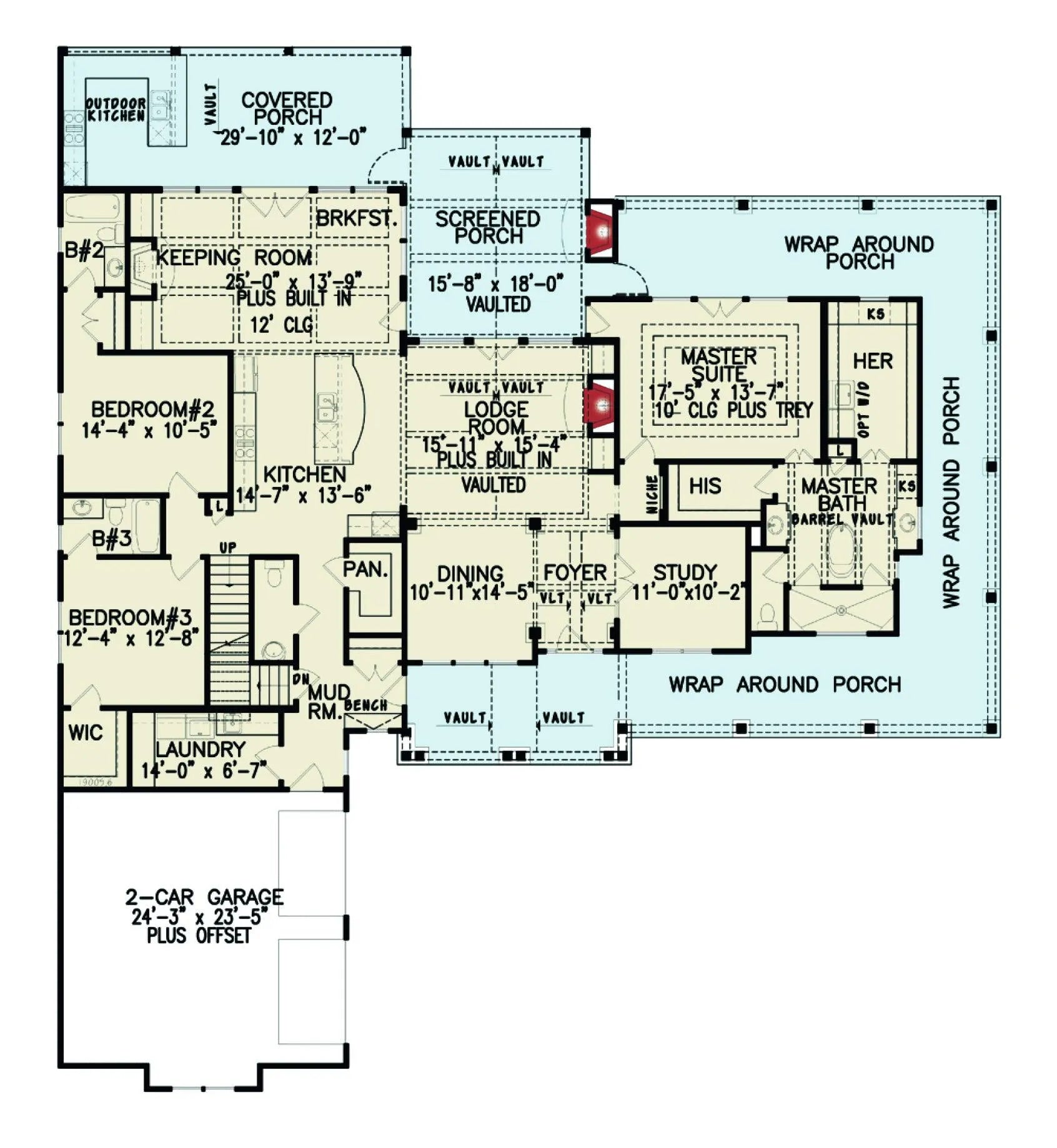 Woodfin Farm B House Plan - Archival Designs House Plans, floor plan