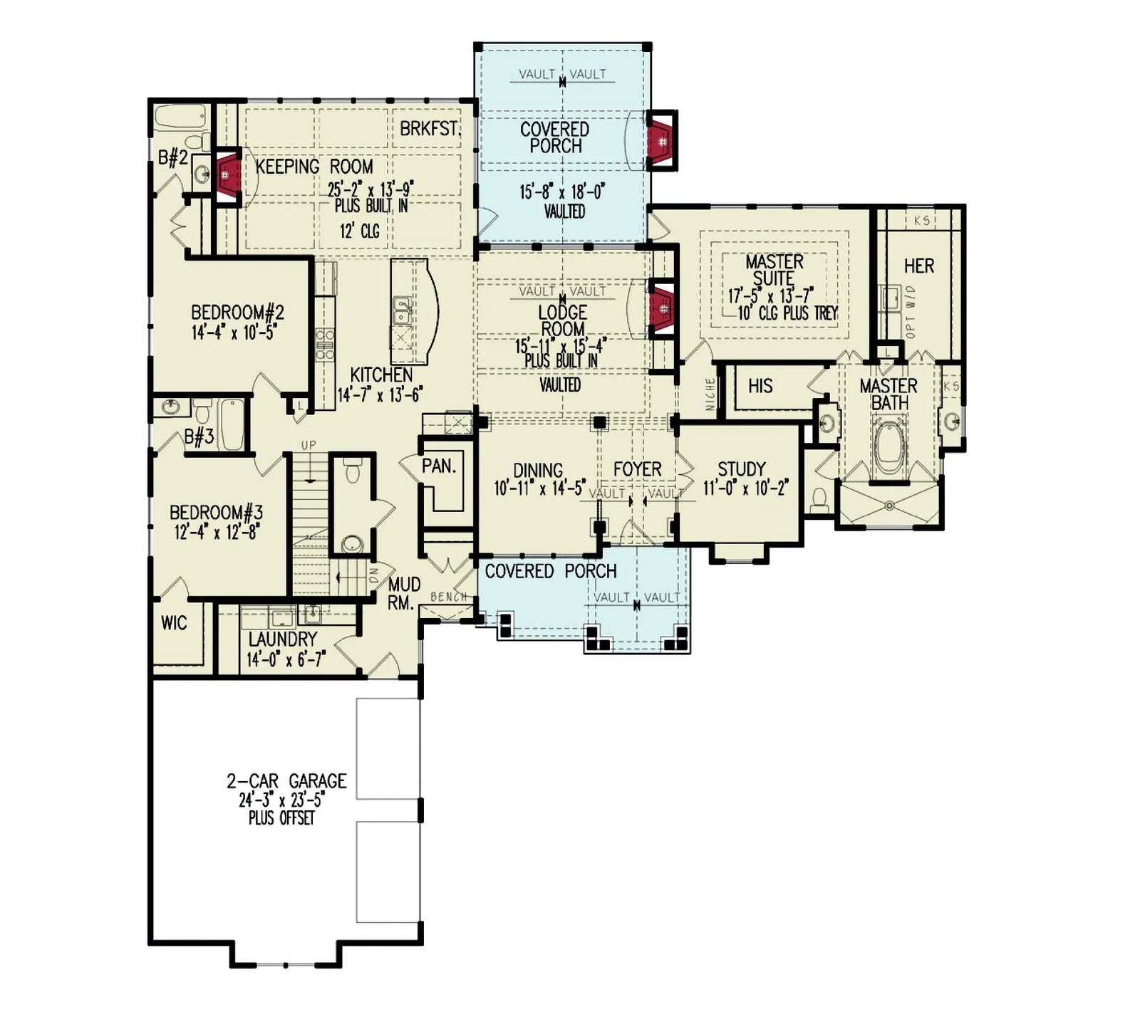 Woodfin Ridge Cottage B - Archival Designs House Plans