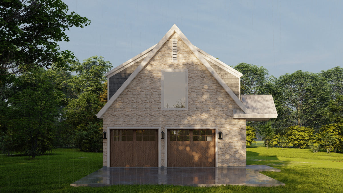 Modern Two-Bedroom House Plan with Garage and Loft Living