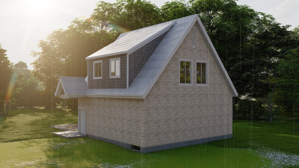 Modern Two-Bedroom House Plan with Garage and Loft Living