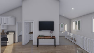 Modern Two-Bedroom House Plan with Garage and Loft Living