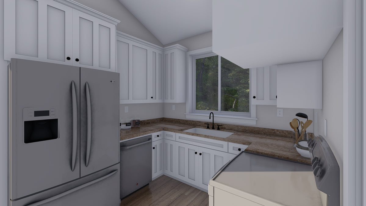 Modern Two-Bedroom House Plan with Garage and Loft Living