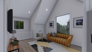 Modern Two-Bedroom House Plan with Garage and Loft Living