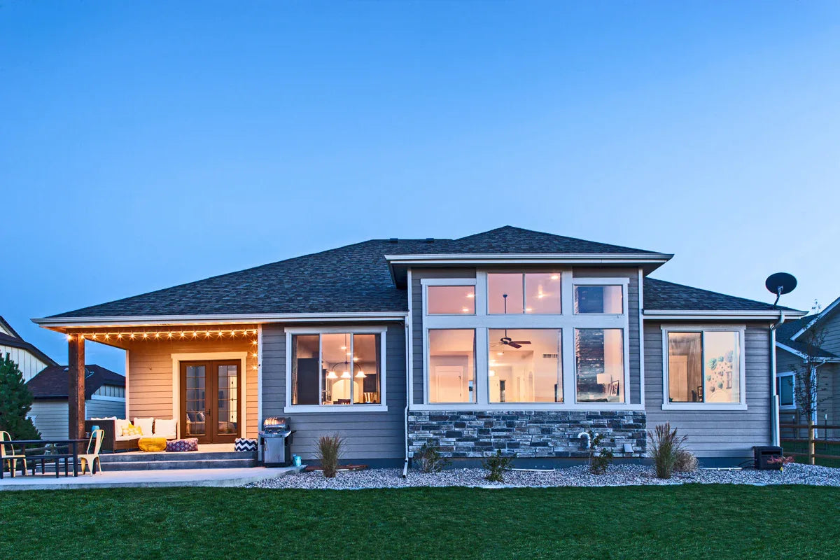 I7636-A Ranch House, 3 Bedrooms, 2.5 Bathrooms | The Tawny Thrush House Plan Exterior-3