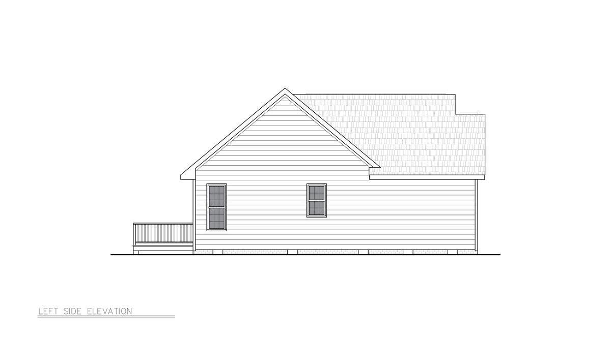A8203-A Modern Farmhouse, 3 Bedrooms, 2 Bathrooms | Zachary House Plan Left Elevation