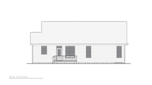 A8203-A Modern Farmhouse, 3 Bedrooms, 2 Bathrooms | Zachary House Plan Rear Elevation
