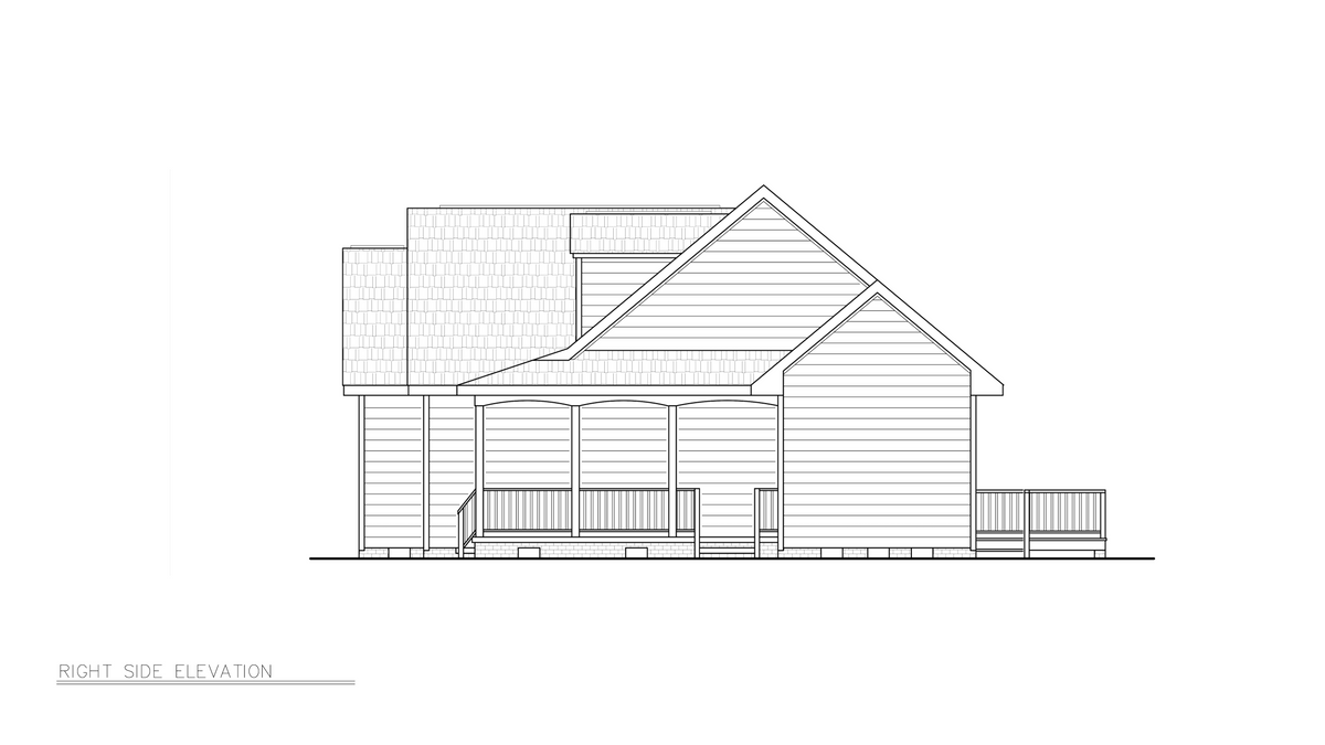 A8203-A Modern Farmhouse, 3 Bedrooms, 2 Bathrooms | Zachary House Plan Right Elevation