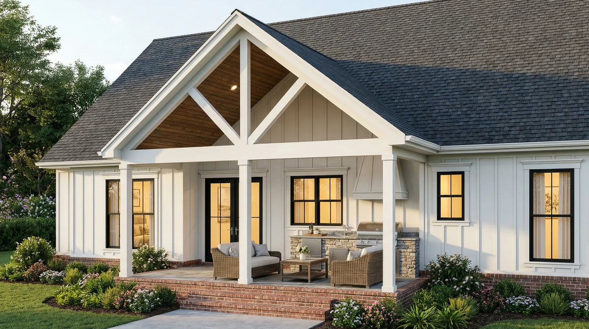 C7576-A Modern Farmhouse, 4 Bedrooms, 3 Bathrooms | Fawn Valley House Exterior-8