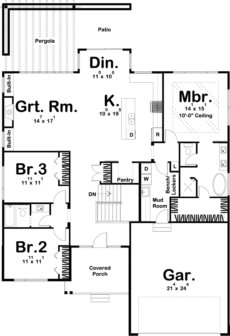 Atlanta Heights House Plan - Archival Designs House Plans, floor plan