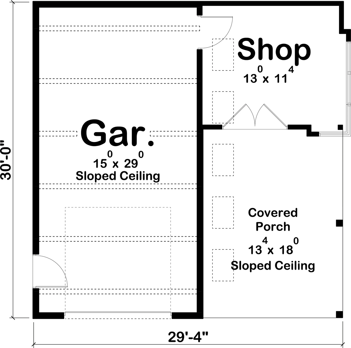 Banker Garage Plan - Archival Designs House Plans, floor plan