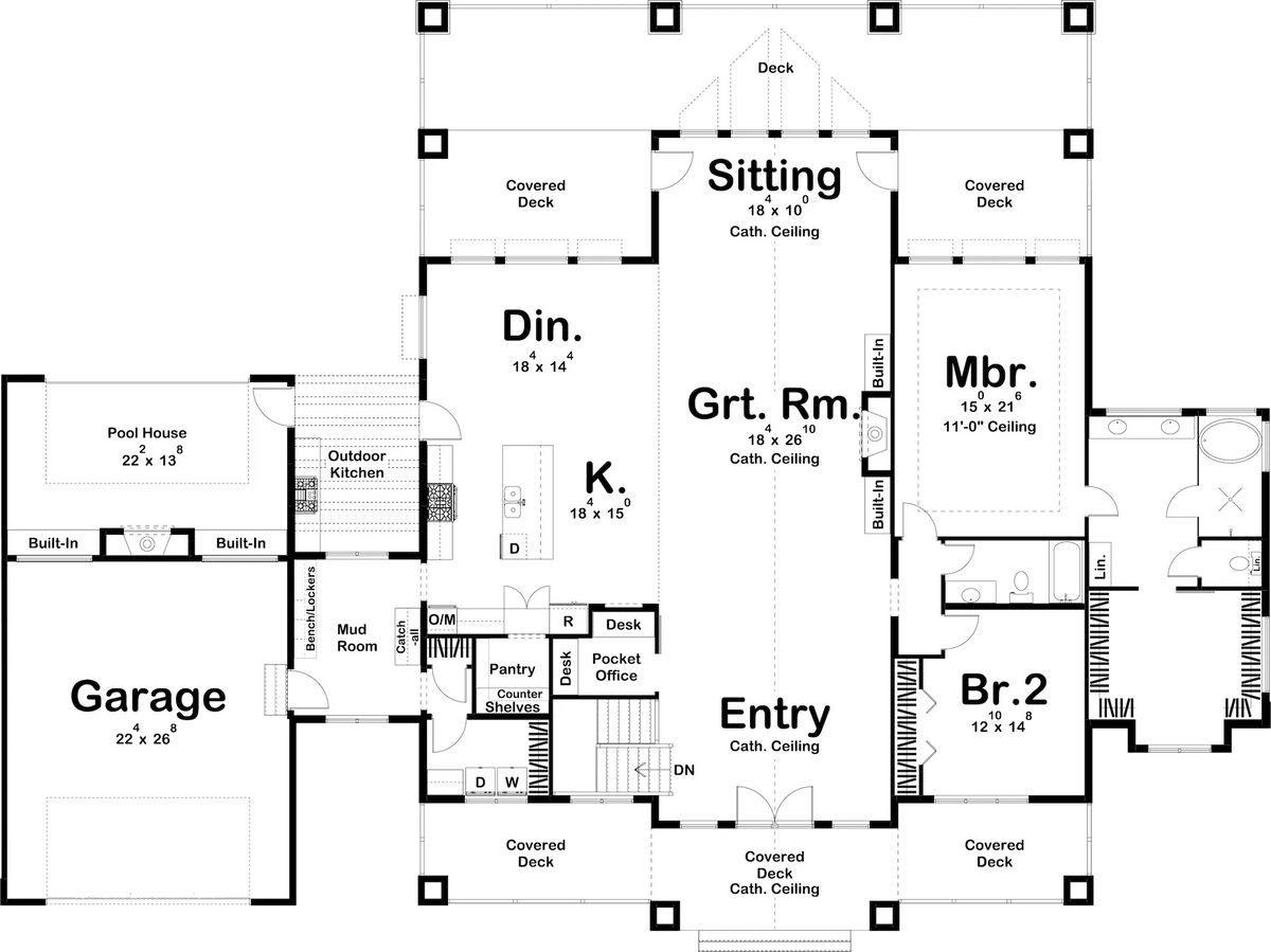 Bramble Hill House Plan - Archival Designs House Plans, floor plan