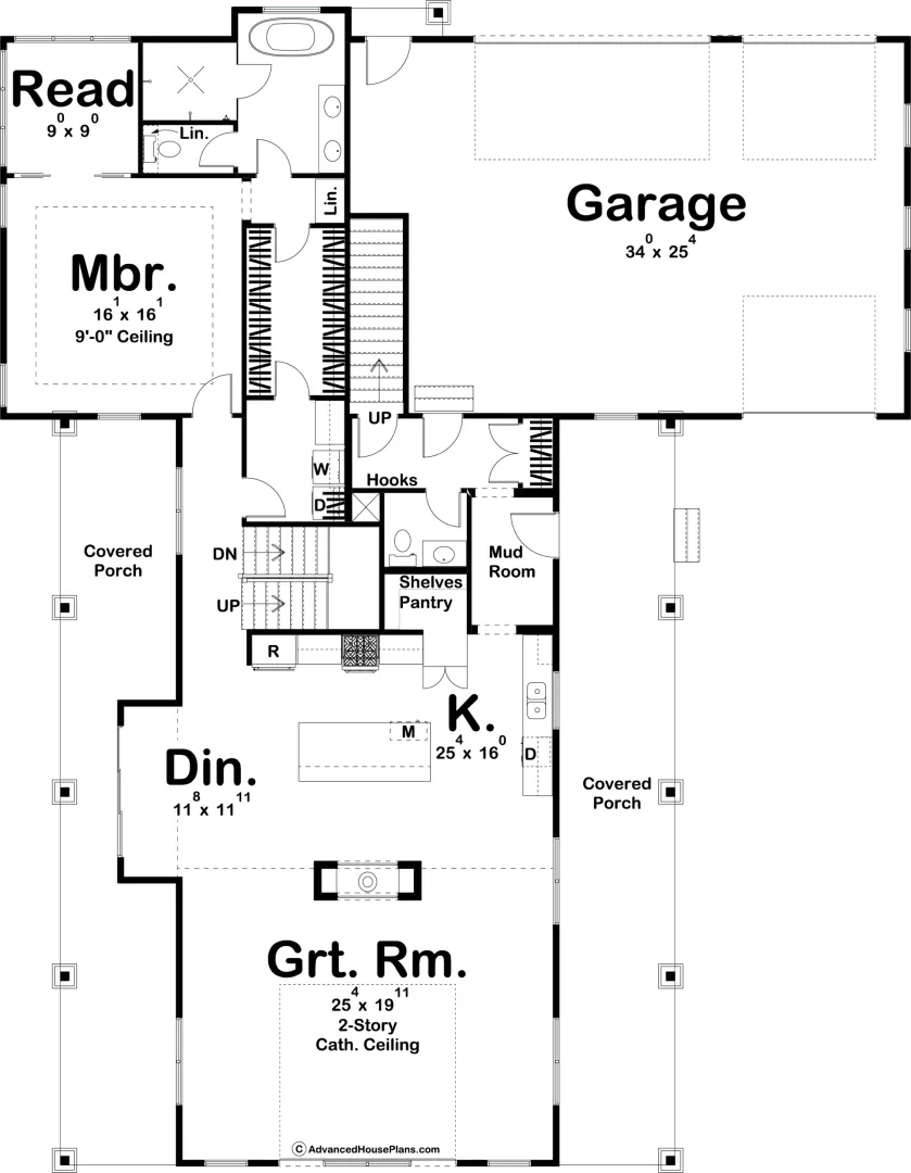 Broken Bow Barndominium - Archival Designs House Plans