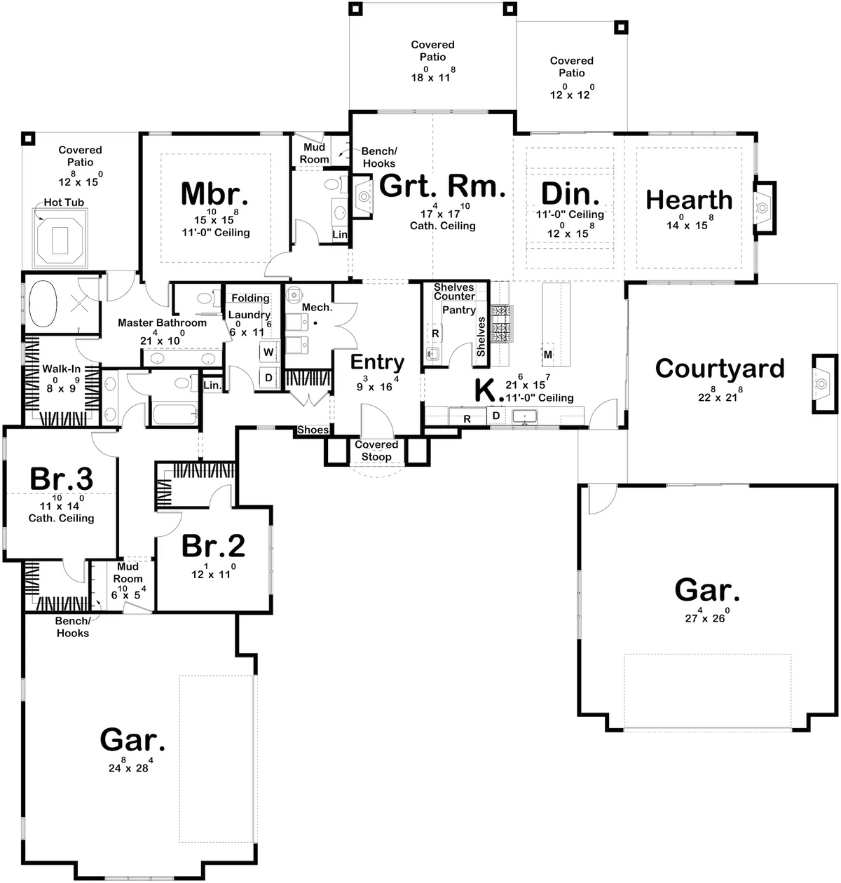 Brookman House Plan - Archival Designs House Plans, floor plan