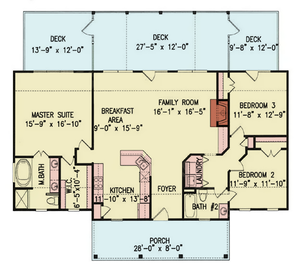 Country Cottage - Archival Designs House Plans Floor Plan