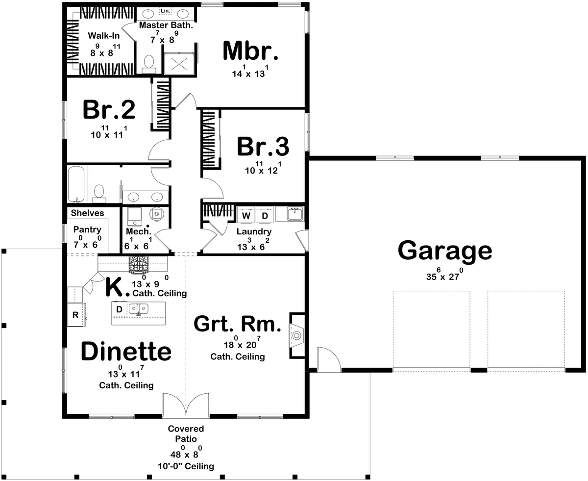 Davenport House Plan - Archival Designs House Plans, floor plan