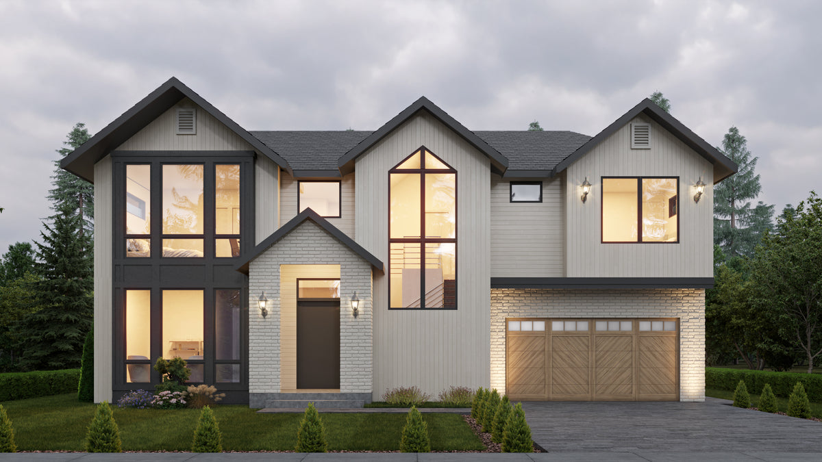 AC8167-A Contemporary House, 3 Bedrooms, 2.5 Bathrooms | Gentsaryuk House Plan Exterior