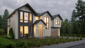 AC8167-A Contemporary House, 3 Bedrooms, 2.5 Bathrooms | Gentsaryuk House Plan Exterior-3