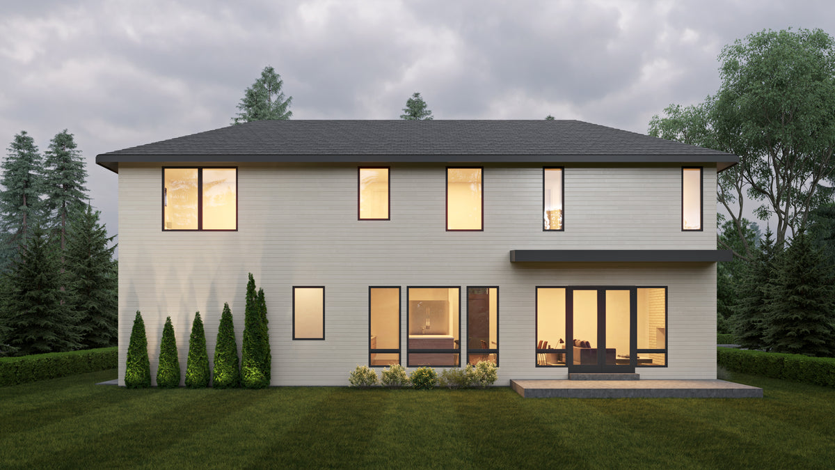 AC8167-A Contemporary House, 3 Bedrooms, 2.5 Bathrooms | Gentsaryuk House Plan Exterior-4