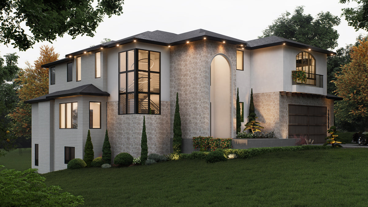 AC8177-A Contemporary House, 5 Bedrooms, 5.5 Bathrooms | Alice Residence House Plan Exterior-2