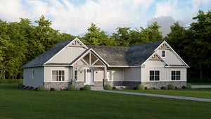 AJ7704-A Modern Farmhouse, 3 Bedrooms, 2 Bathrooms | Plan 1051 Exterior-2