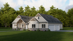 AJ7704-A Modern Farmhouse, 3 Bedrooms, 2 Bathrooms | Plan 1051 Exterior-3