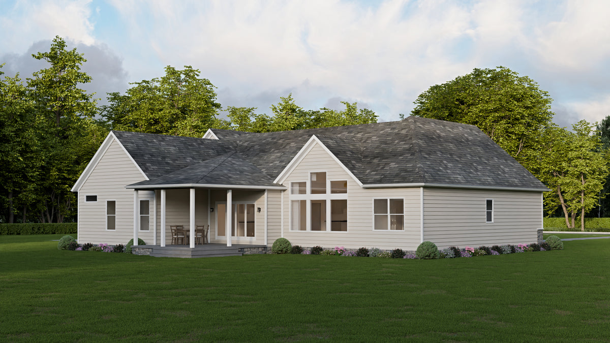 AJ7704-A Modern Farmhouse, 3 Bedrooms, 2 Bathrooms | Plan 1051 Exterior-5