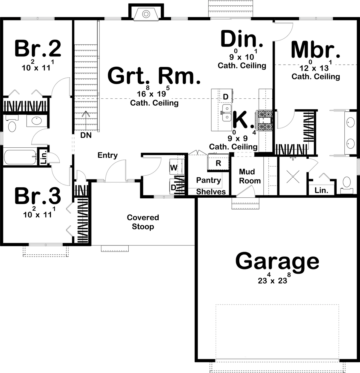 Fairbury House Plan - Archival Designs House Plans, floor plan